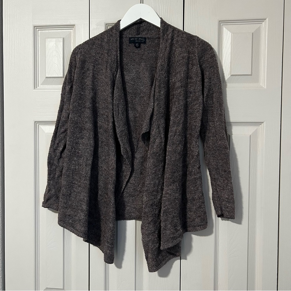 Barefoot Dreams Kids CozyChic Lite Grey Open Front Cozy Cardigan Buttery Soft